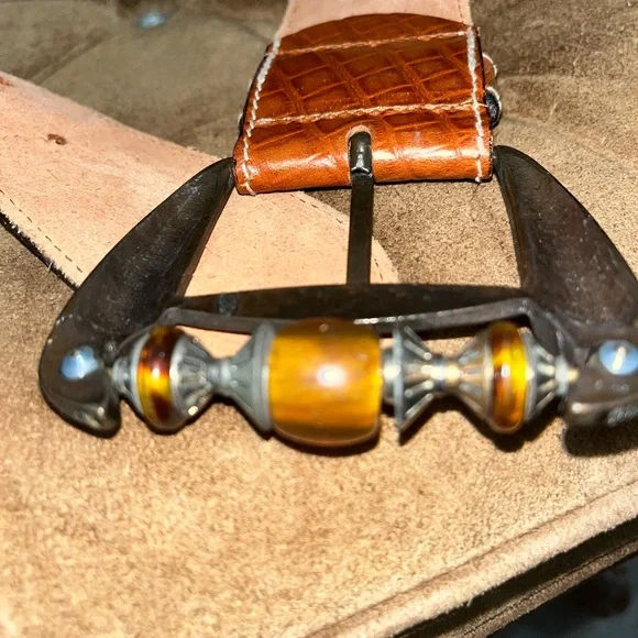 I.Magnin Vtg. Leather Belt Made in Italy 🌵Large - Picture 8 of 10